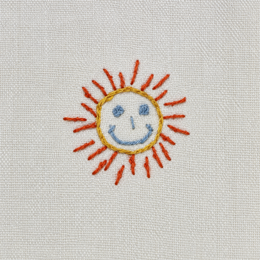 Detalle del bordado del sol