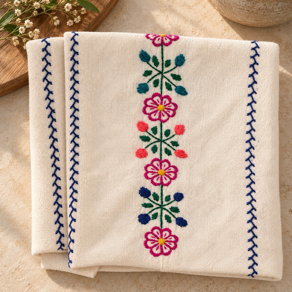 Funda de almohada bordada, portada