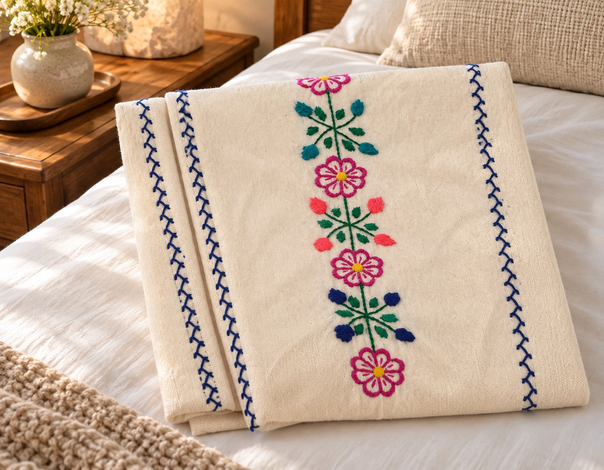 Funda de almohada bordada, ambiente decorativo