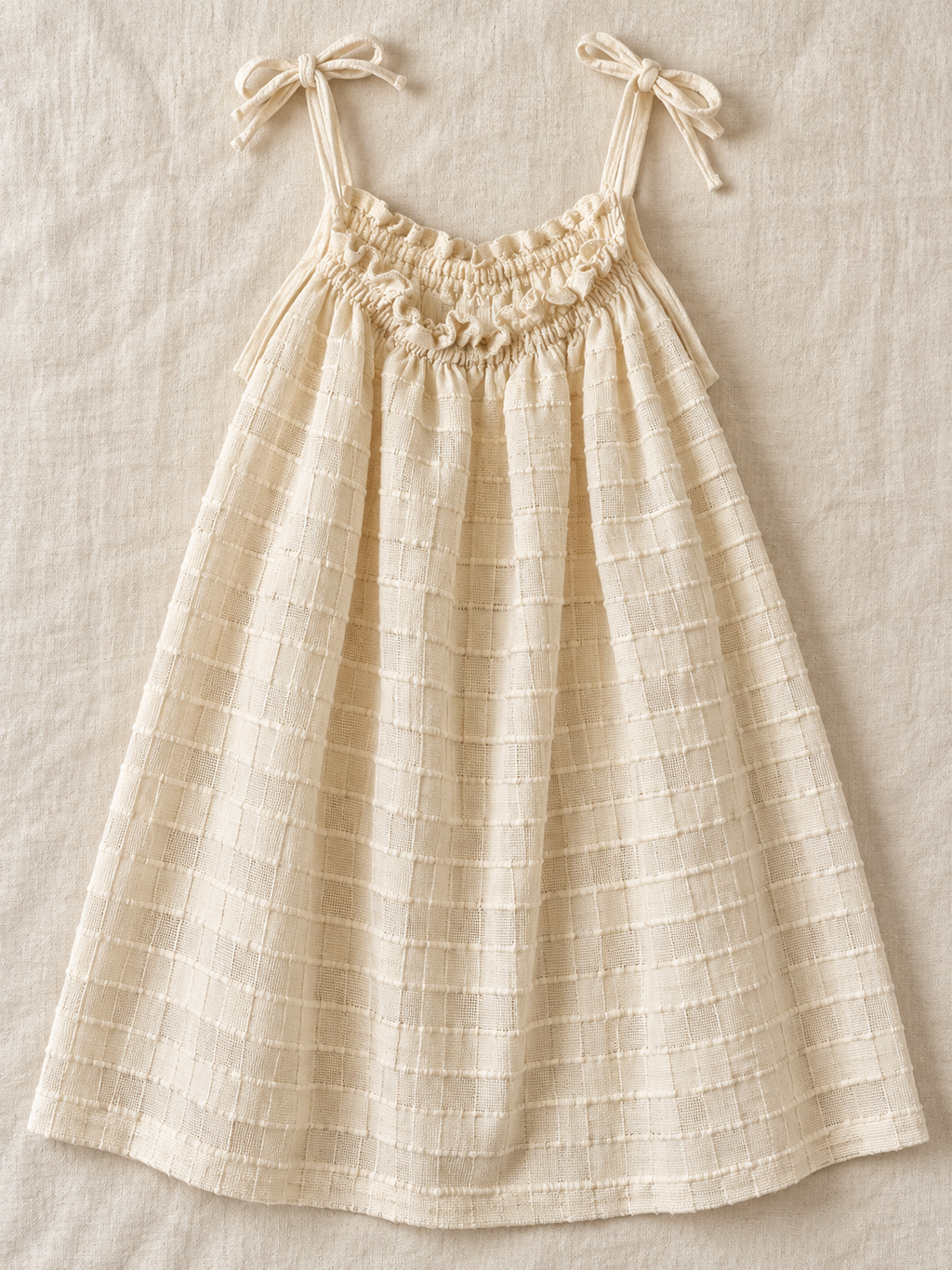 Vestido de niña de panalillo con tirantes: vista adicional (imagen ilustrativa creada con IA)