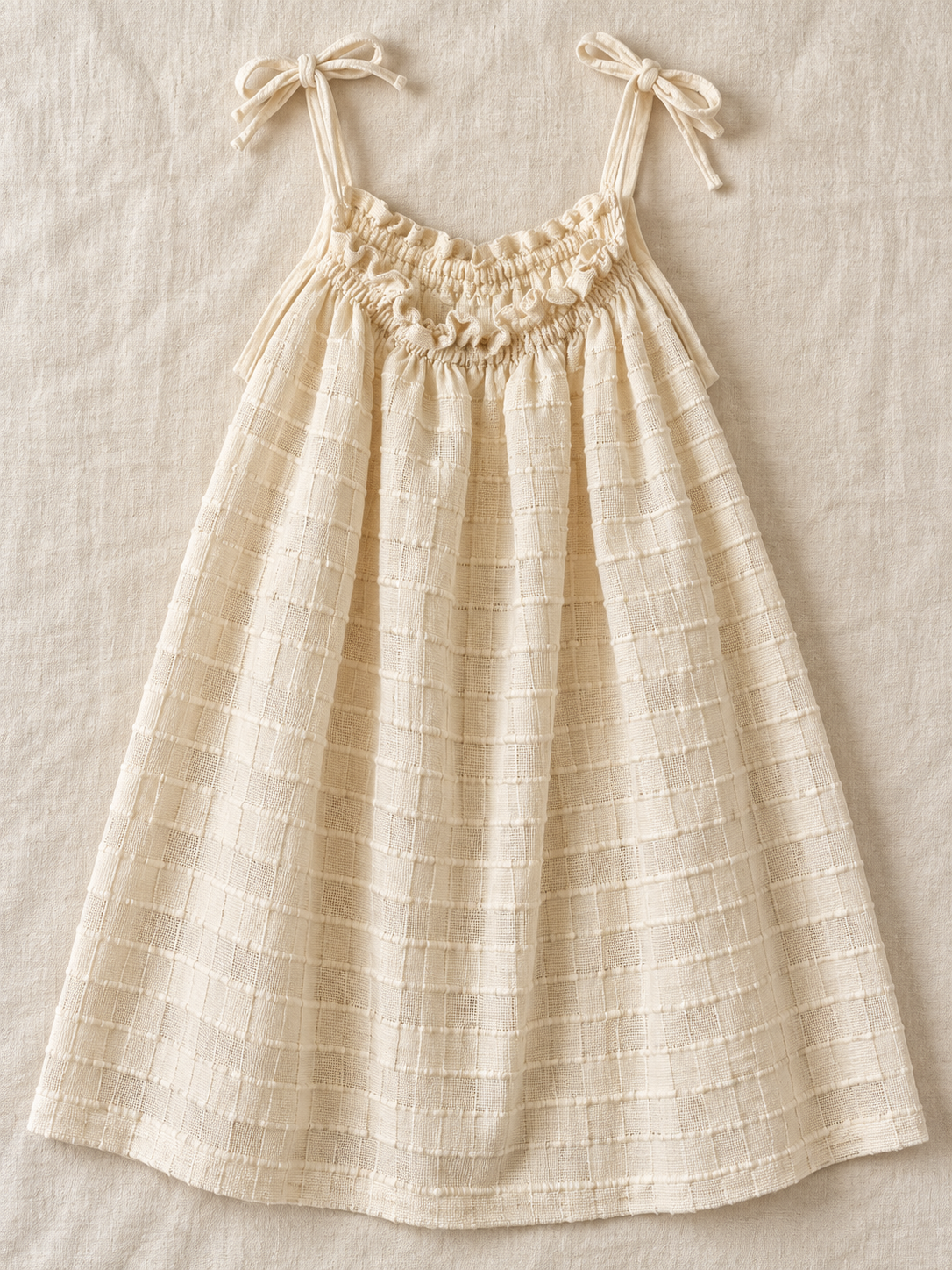 Vestido de niña de panalillo con tirantes: vista adicional (imagen ilustrativa creada con IA)