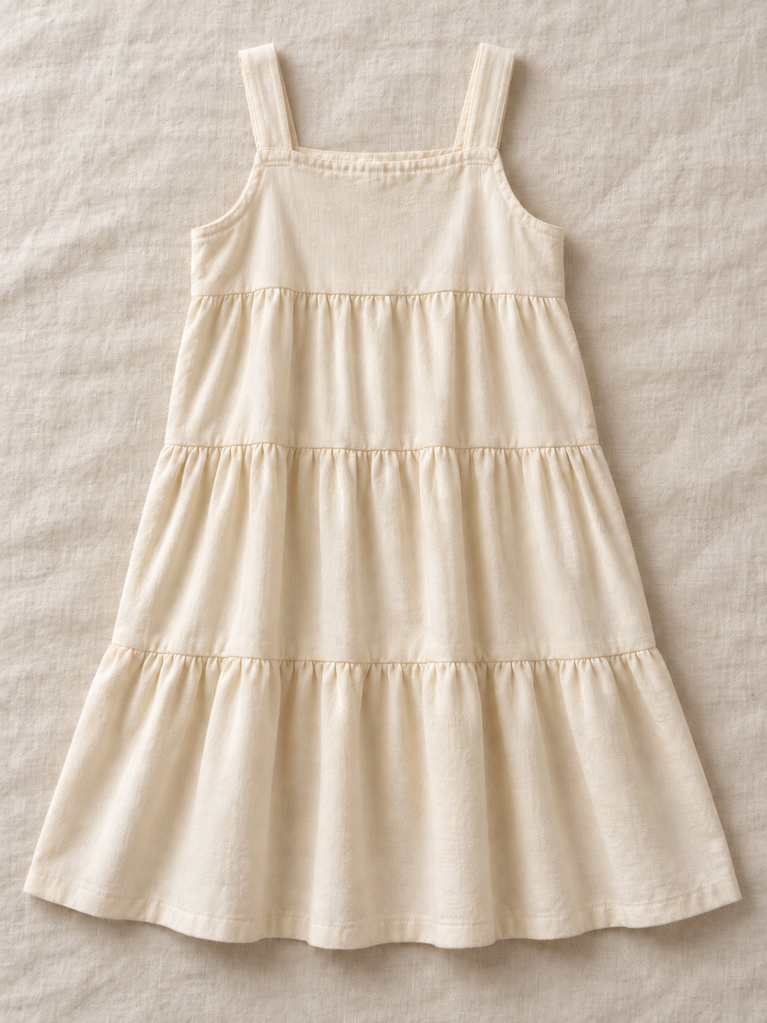 Vestido de niña de tirantes con capas: vista adicional (imagen ilustrativa creada con IA)