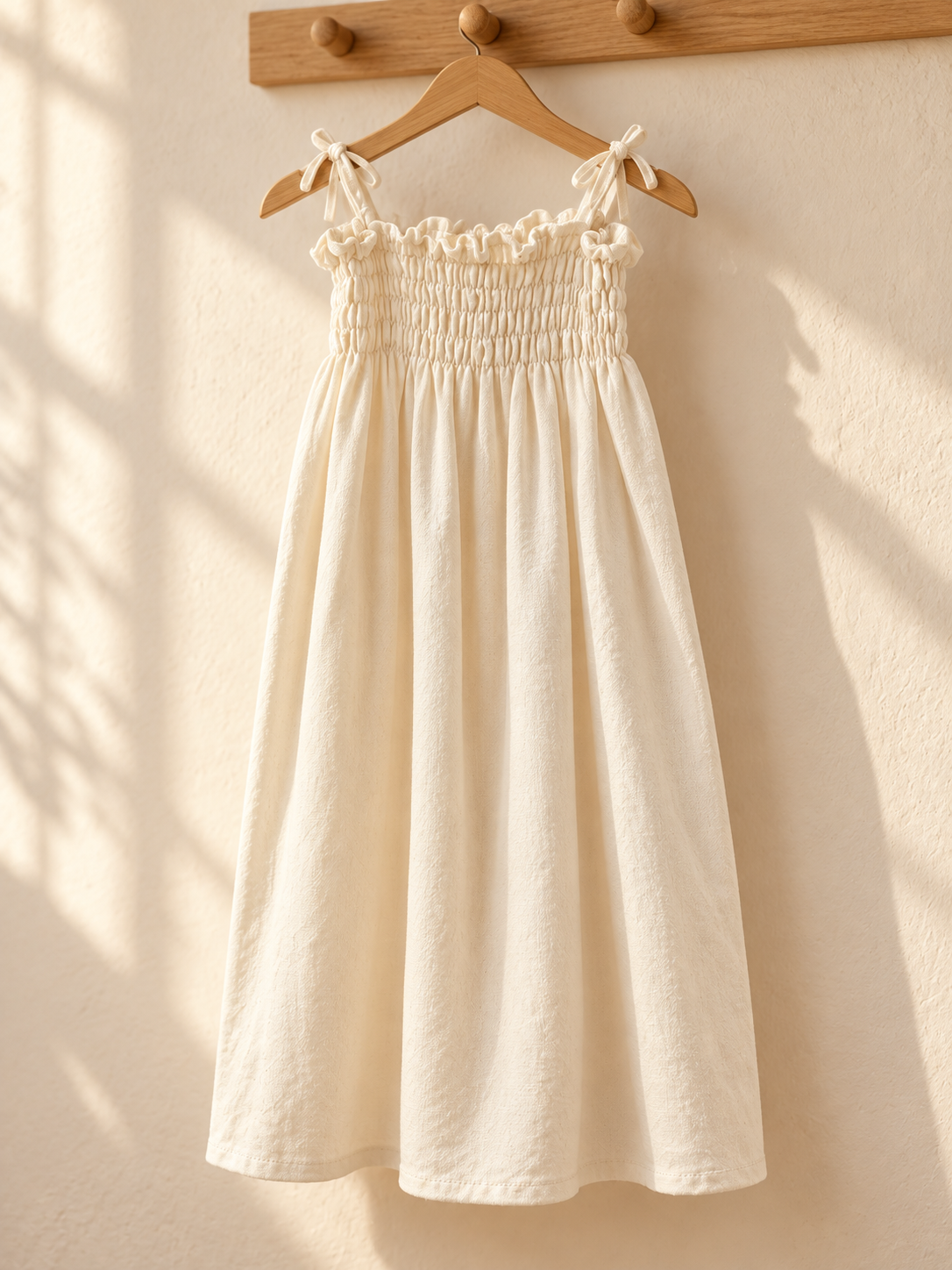 Vestido largo de niña con tirantes, liso: ambiente (imagen ilustrativa creada con IA)