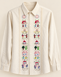 Camisa de hombre bordada Día de Muertos, vista frontal