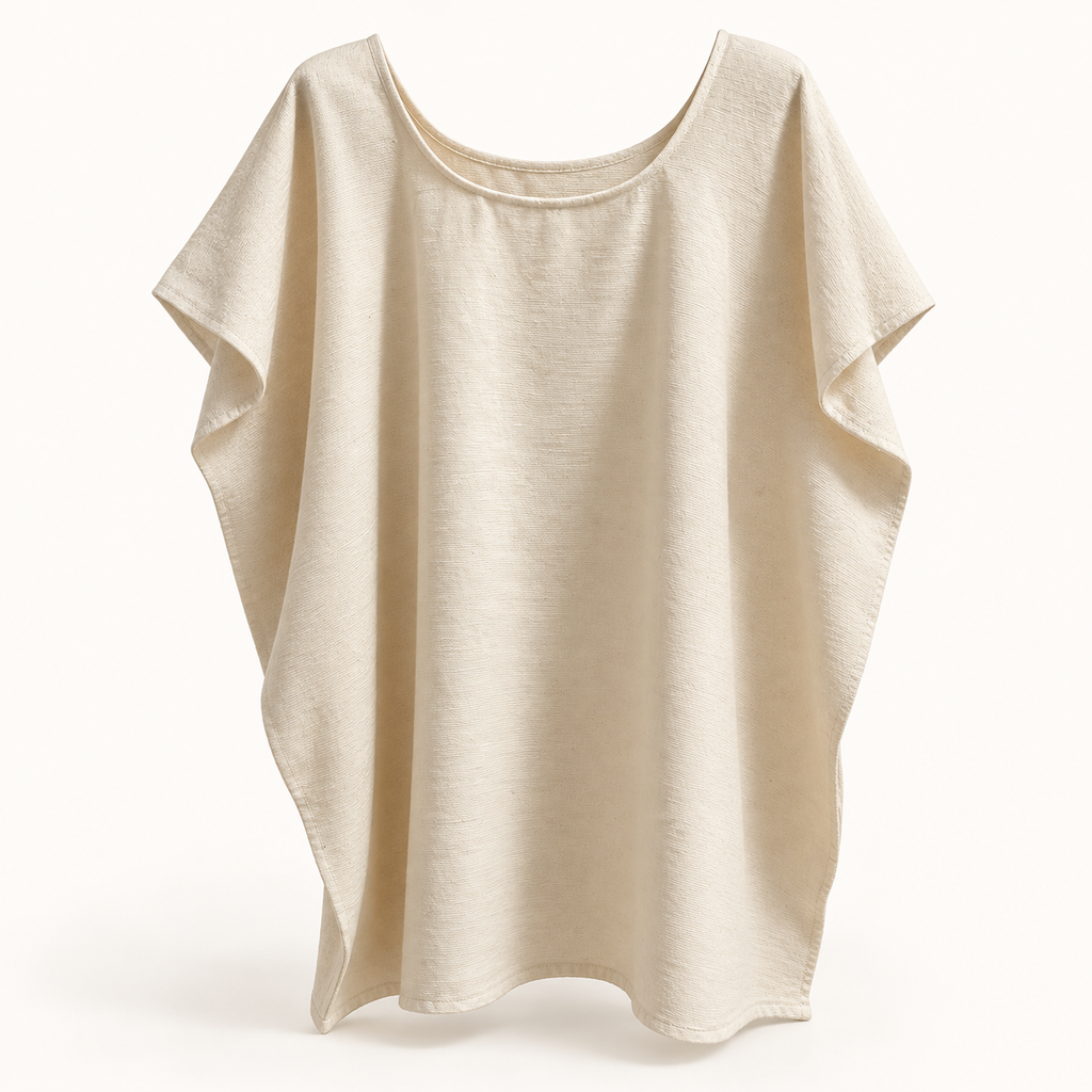 Blusa amplia de manta lisa, vista frontal