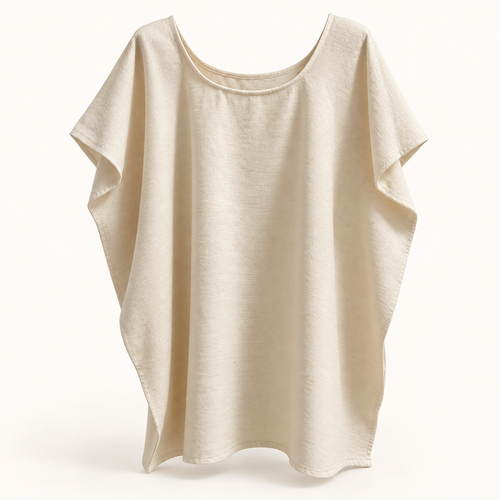 Blusa amplia de manta lisa, vista frontal
