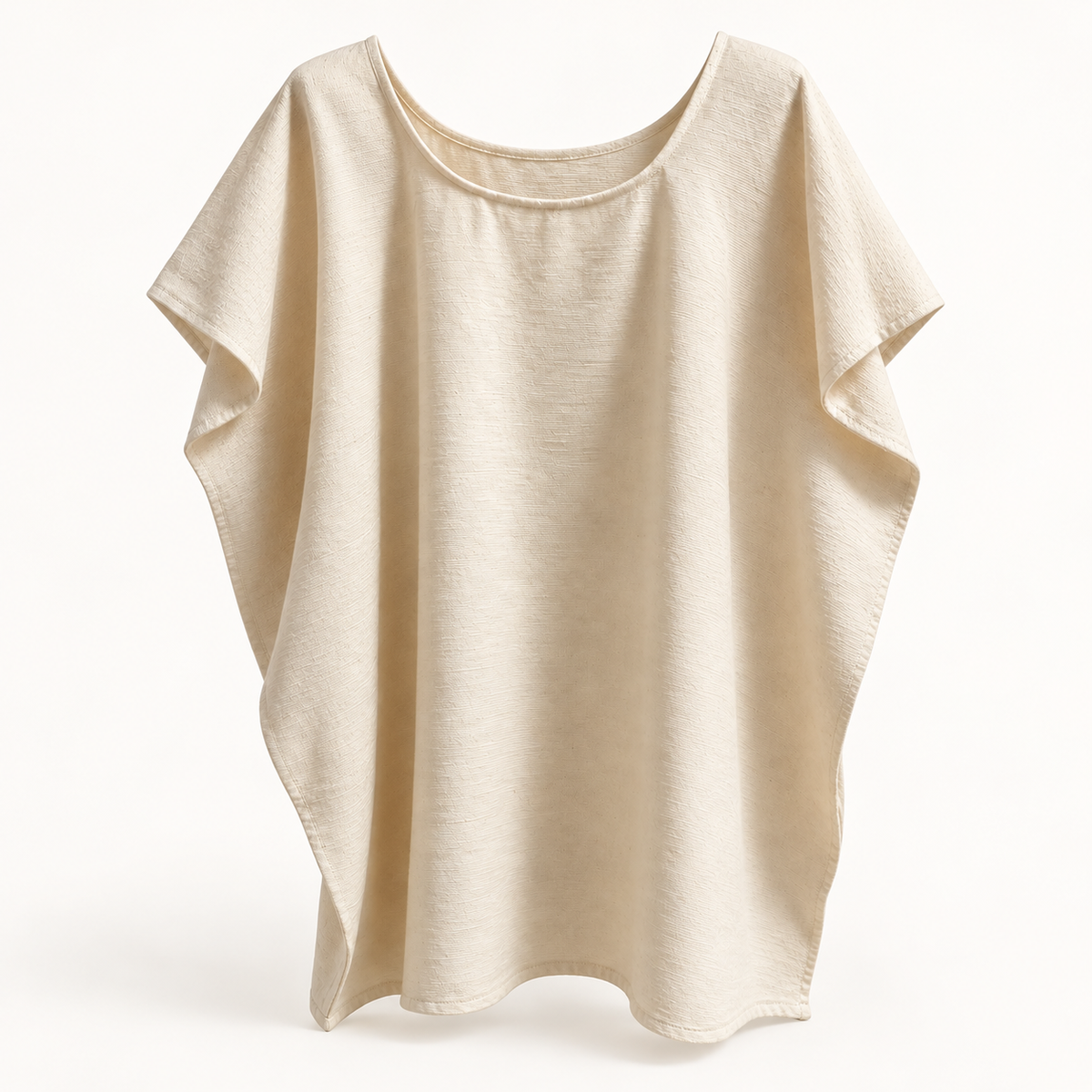 Blusa amplia de manta lisa, vista en ángulo