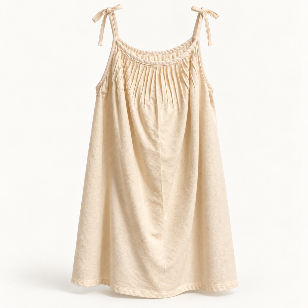 Blusa de tirantes con alforzas, vista en ángulo