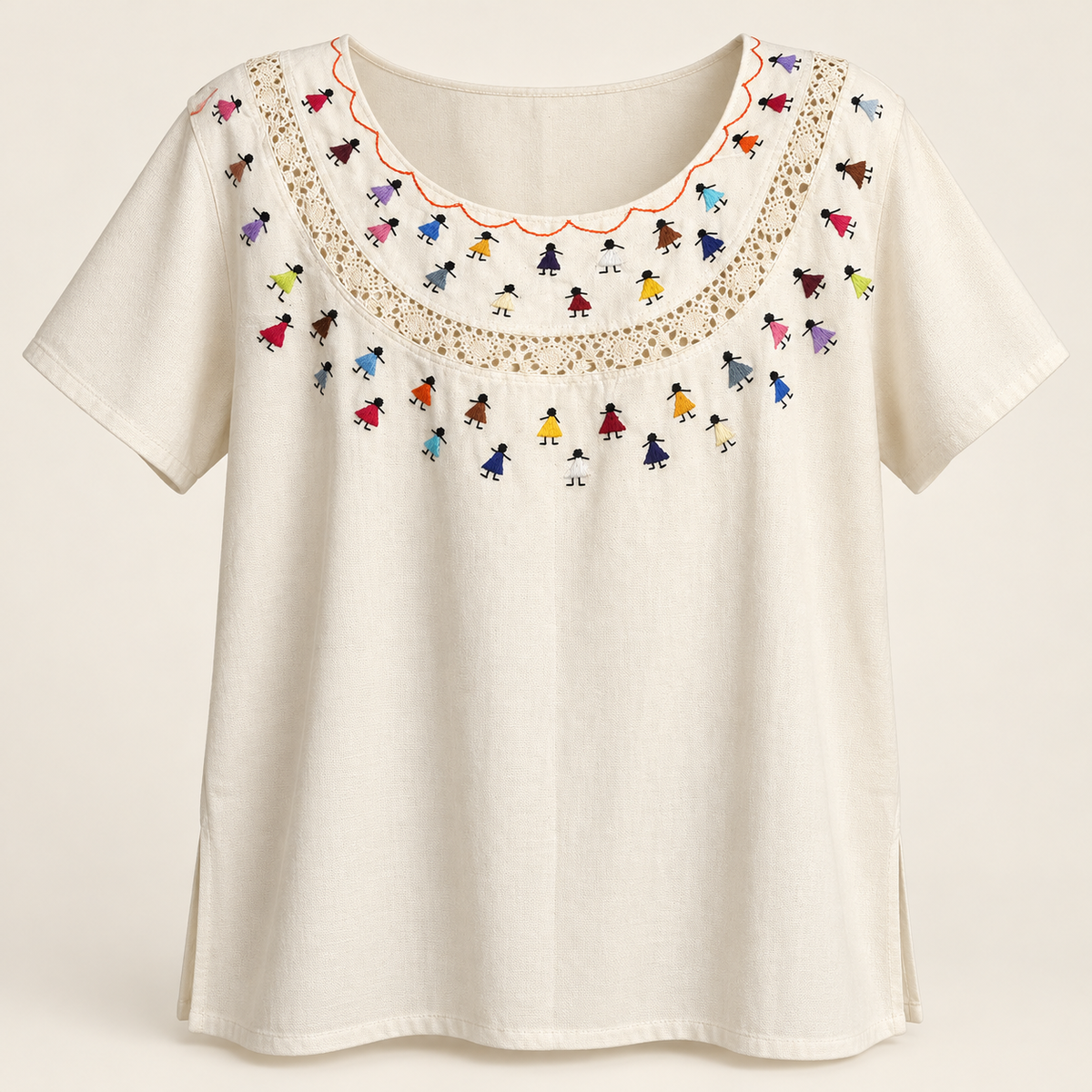 Blusa bordada Las Guarecitas, vista frontal