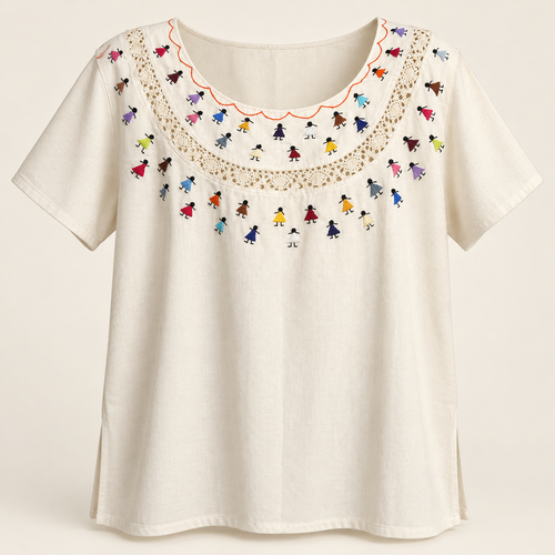 Blusa bordada Las Guarecitas, vista frontal