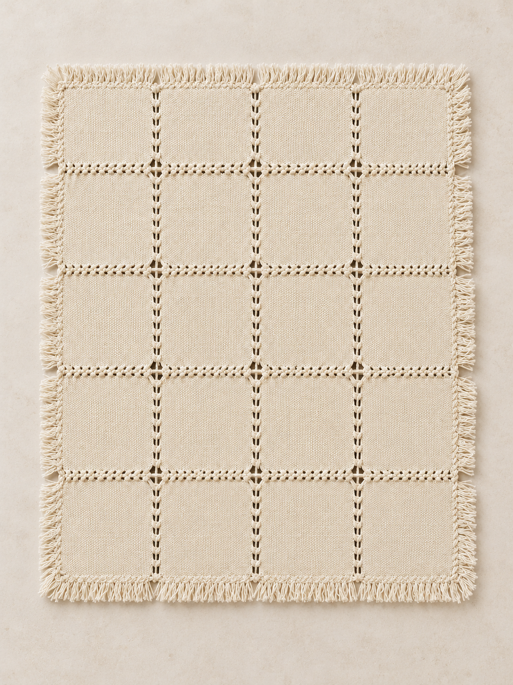 Mantel individual multideshilado 4×5: vista adicional (imagen ilustrativa creada con IA)