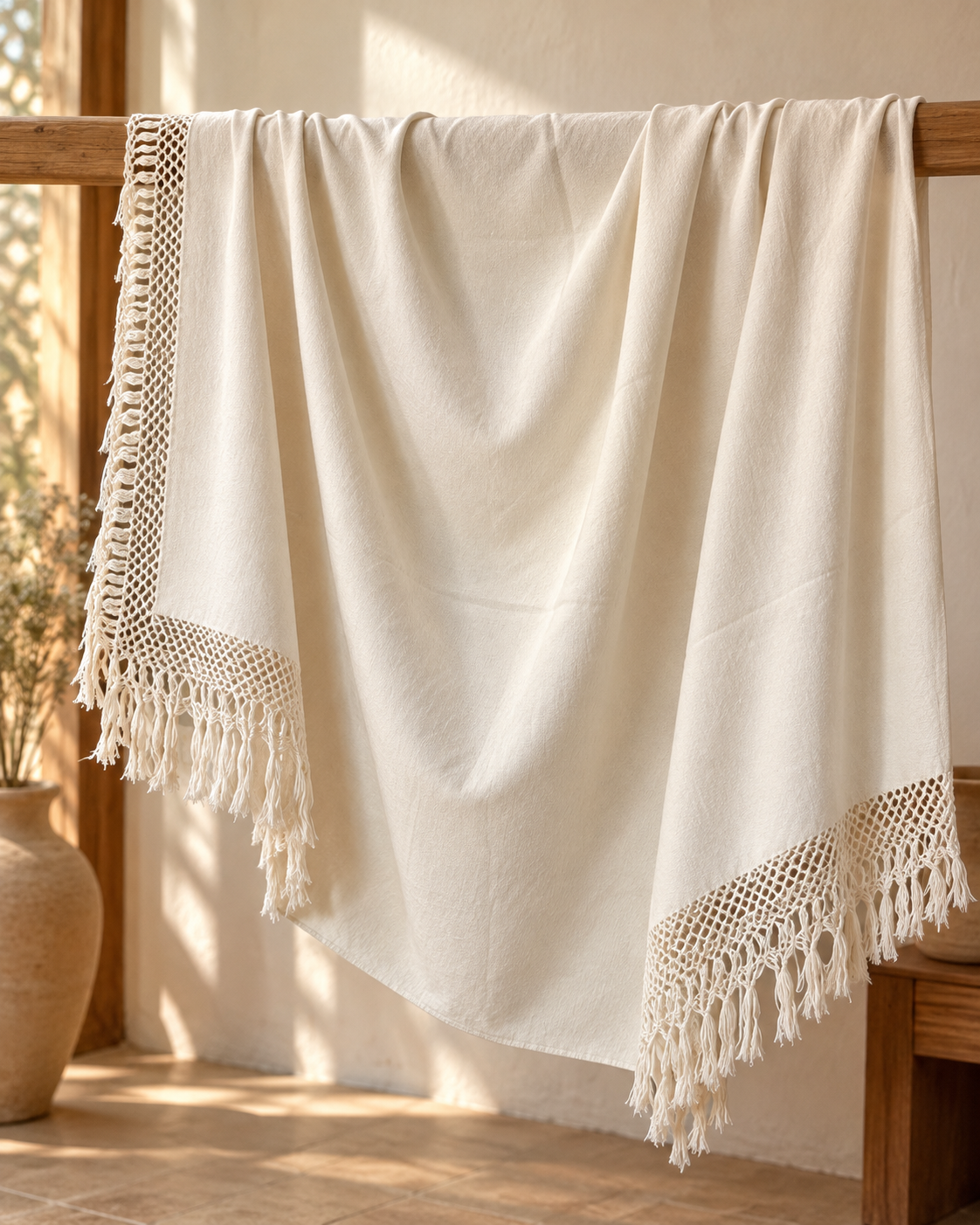 Rebozo de manta liso, en ambiente